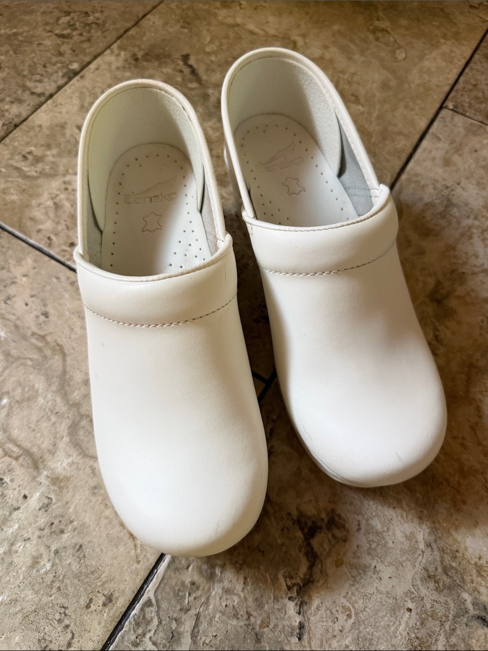White Slip-On Nursing Clogs with Cushioned Insole